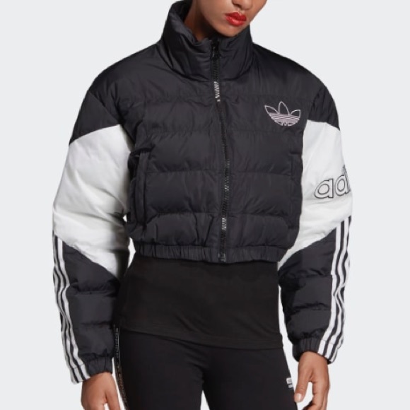 adidas cropped puffer jacke